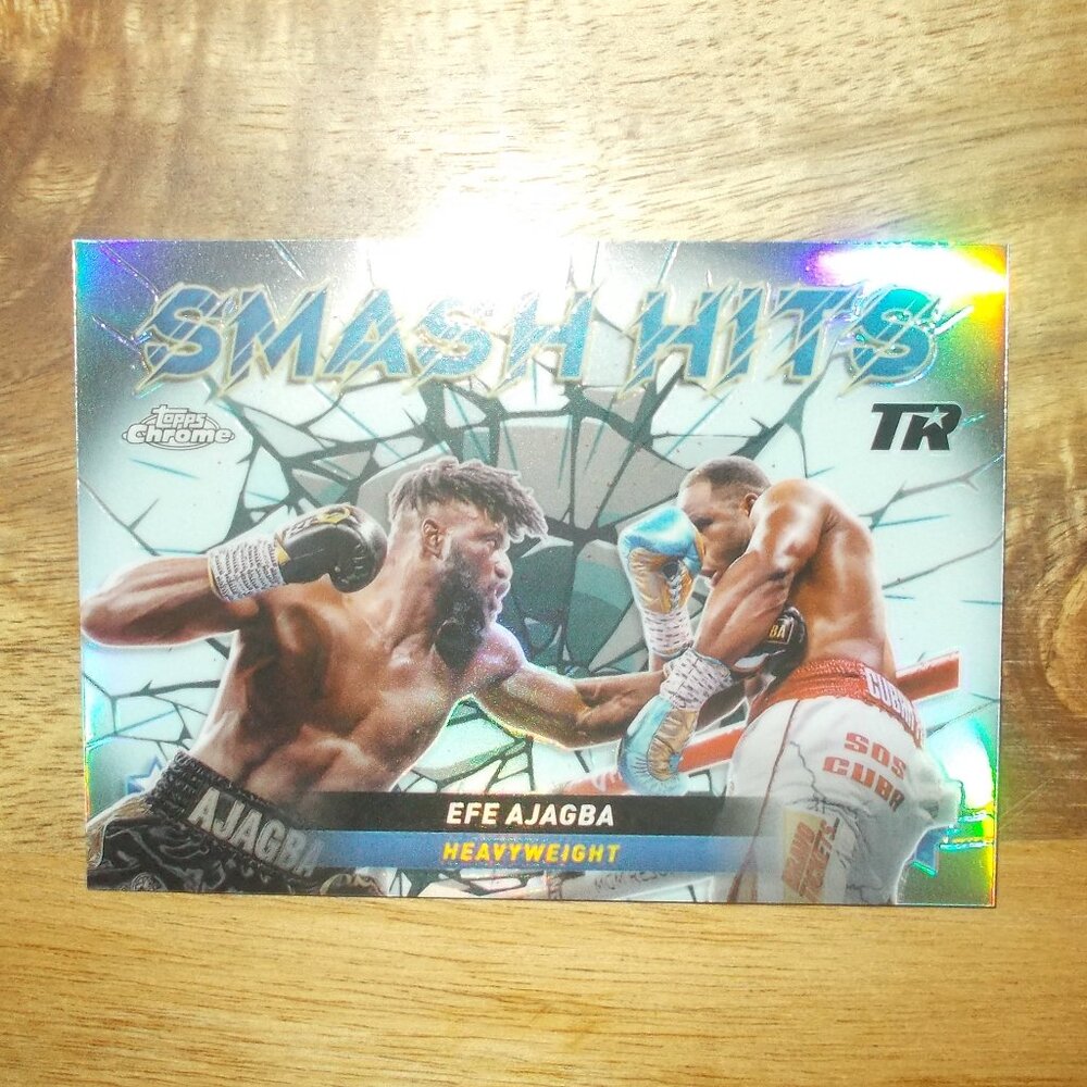 Efe Ajagba 2024 Topps Chrome Boxing Smash Hits Insert Top Rank Boxing